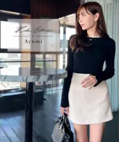 新品　神戸レタス 岡部あゆみ コラボ ツイード ミニスカート パンツ スコート白