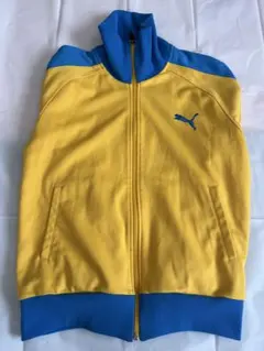 希少！80s PUMA ジップアップジャケット イエロー/ブルー古着
