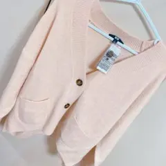 新品　UNIQLO スフレヤーン　Ｖネックショートカーディガン