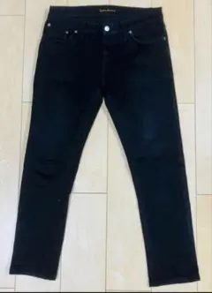 【美品】Nudie jeans LONG JOHN W30L32 ブラックのサムネイル
