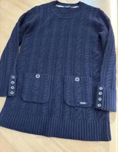 未使用に近　バーバリーロンドン　ケーブルニット　カシミヤ　ネイビー　2