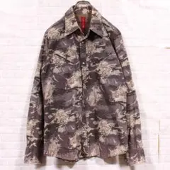 291295=homme 龍 和柄 総柄 シャツ ドラゴン ミリタリー 長袖 Mのサムネイル