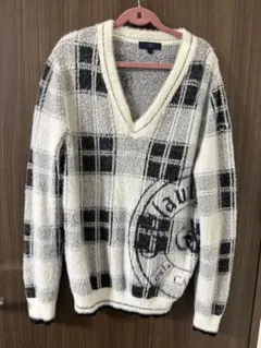 s*a様 Callaway ゴルフ ニット セーター チェック柄 Vネック Lサ