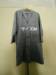 美品　ユニクロ　リネンロングジャケット　ネイビー