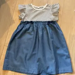 ストライプデニムワンピース 120cm