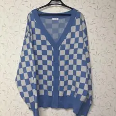 ブルー ニット カーディガン INGNI