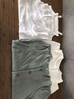 ホワイト　グリーン　タンクトップ　キャミソール　肌着　セット