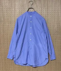 COMOLI バンドカラーシャツ コモリ 長袖シャツ ブルー