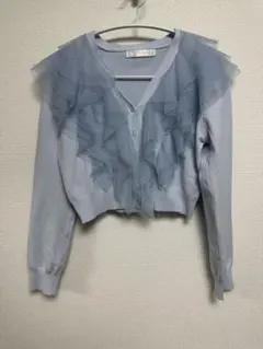 LILLIAN CARAT ドットチュールフリルニット 新品 - メルカリ
