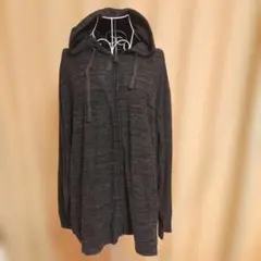 新品タグ付きダークグレー フード付き ジッパーパーカー