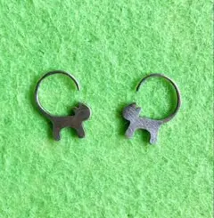 猫のしっぽシルバーピアス(両耳用)