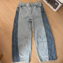 2トーンバレルレッグジーンズ　XL