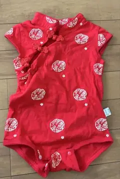 赤いチャイナ服　ロンパース 80cm