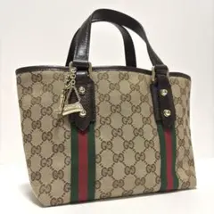 394✨未使用✨GUCCI グッチ トートバッグ GGキャンバス×シェリーライン