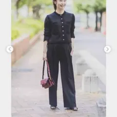 UNIQLO　タックワイドパンツ　ブラック　М