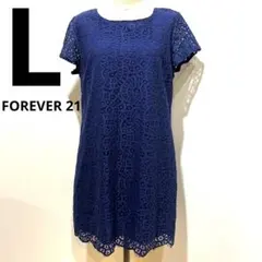 【FOREVER 21】ミニワンピース　ネイビー レース 半袖