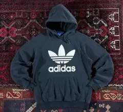 アディダス トレフォイル プルオーバー パーカー ブラック