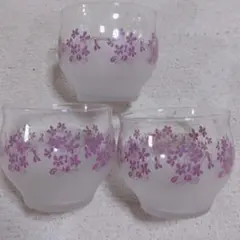 【 お値下げしました！ 】昭和レトロ すりガラス 冷茶 グラス ３個 セット