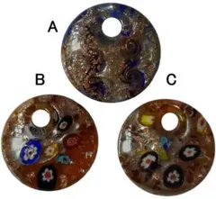 ガラス ペンダントトップ 1個 ネックレス アクセサリーパーツ 手作り 素材