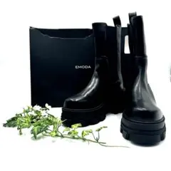 【新品未使用タグ付き】EMODA 厚底サイドゴアブーツ 黒 L