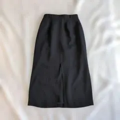 00s 冠婚葬祭 スリット ロングタイトスカート ブラック 通勤 きれいめ 古着