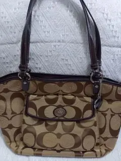 COACH シグネチャー ハンドバッグ ブラウン