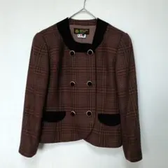ベロア ノーカラージャケット
