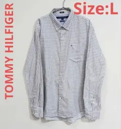 TOMMY HILFIGER　カスタムフィットシャツ　サイズL　80’ｓ2ply