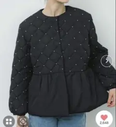 coca パールキルティング ペプラムジャケット　L