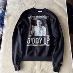 Champion GIDDY UP プリントスウェットトレーナー黒ブラック