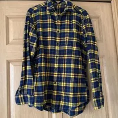 UNIQLO ネルシャツ M ネイビーとイエロー