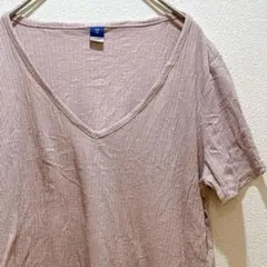 OLD NAVY 【XS】 Vネック Tシャツ ピンク コットン100%