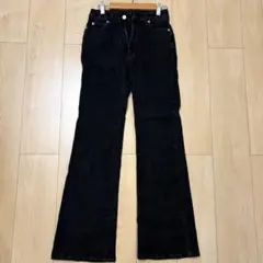 coca コカ レディース デニムパンツ スボン デニム 黒 フレアパンツ