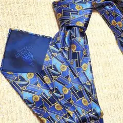 タグ付き✨美品 LANVIN ランバン シルク ネクタイ ロゴ 総柄