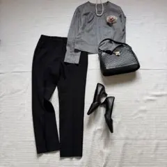 23区リネンジャケット × PLSTストレッチパンツ セットコーデ上品フォーマル