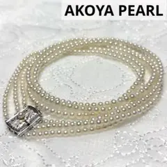専用 極上逸品 アコヤ真珠 3連 ネックレス 細厘 3mm ベビーパール 花珠級