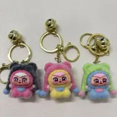 BABYTHREEキャラクター型キーホルダー鈴付き3個セット