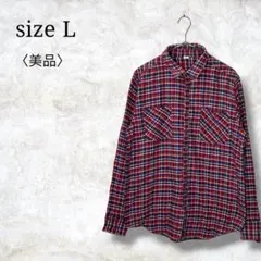 美品✨【ヴィンテージ】メンズ長袖シャツ　ネルシャツ　チェック柄シャツ　胸ポケット