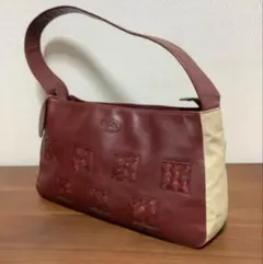 ブラウン ベージュ 編み込み模様 ショルダーバッグ　イビザ　IBIZA