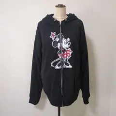 ディズニーリゾート　ミニーブラックパーカー　LL