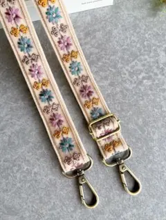 【大人気シリーズ♡マカロンカラーver】ショルダーストラップ♡インド刺繍リボン♡