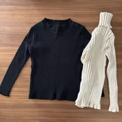 リブ編み 長袖カットソー 110 ユニクロ　UNIQLO fifth 美品