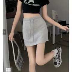 【最終値下げ】 GRL インパン裏地付きスウェットタイトミニスカート グレー M