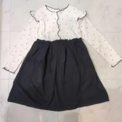 ☆アプレレクール　フリル付きドット柄ワンピース 120☆