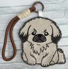 ハンドメイド 刺繍 コーギー うちの子 犬 バッグキーホルダー チャーム