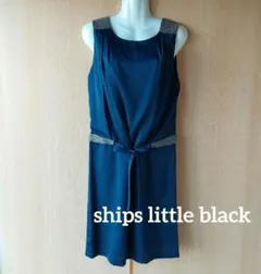 シップスリトルブラック　濃紺 ノースリーブ ワンピース　ストラップドレス　ひざ丈