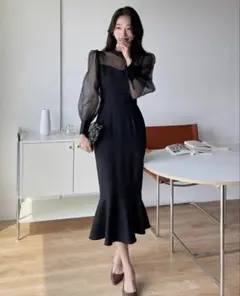 eeyou ディーホリック　シアーリボンマーメイドワンピース　結婚式　パーティー