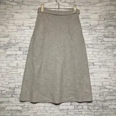 プラステ　グレー ひざ丈タイトスカート　レディース　2サイズ　ウール混　美品