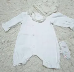 ボンネット付きロンパース セレモニードレス 66 退院服 お食い初め お宮参り