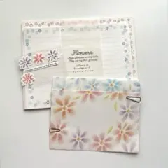 【平成レトロ】花柄 パステル レターセット
